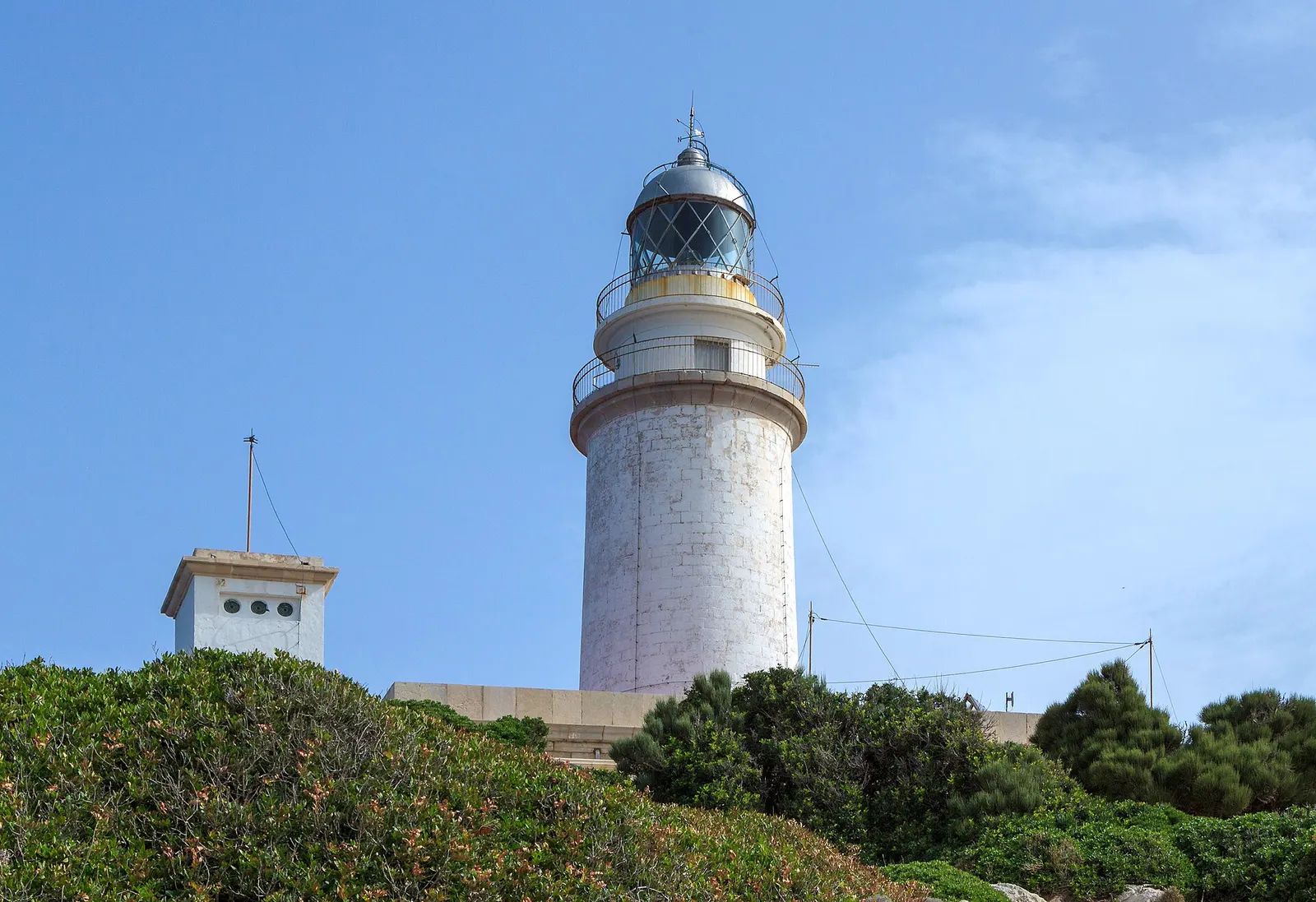 El faro de Formentor, en el extremo del cabo, sobre los acantilados