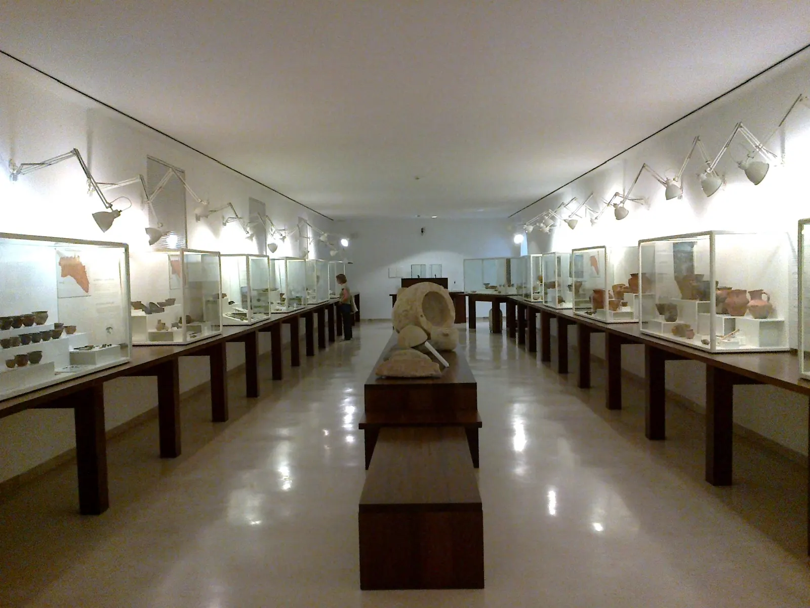 Una sala del Museu de Menorca con las piezas expuestas en vitrinas